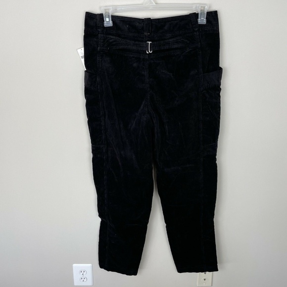 Anthropologie Pilcro Slim Corduroy Cargo Pants Size 32 Tall Black Ankle Zip New - Picture 9 of 10
